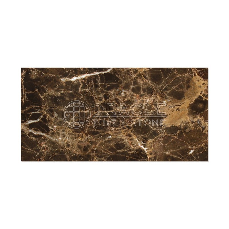 Emperador Dark Spanish Marble 6 X 12 Subway Field Tile,