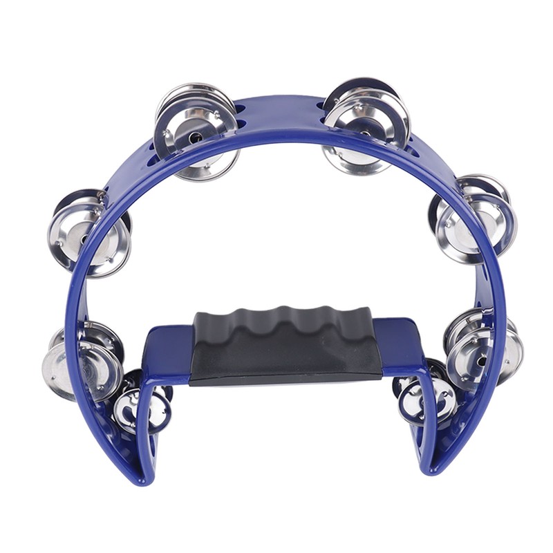 Musical Tambourine Plastic Stainless Steel Clear Crisp Sound Lightweight Percussion