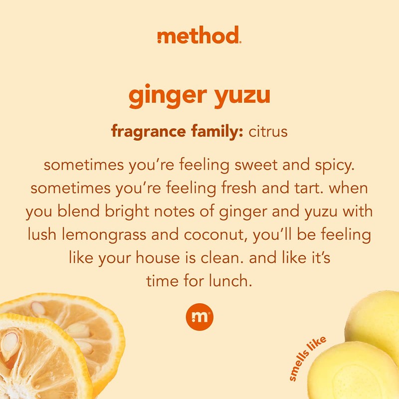 Method Hardwood Floor Cleaner Squirt + Mop Bottle, Ginger Yuzu,