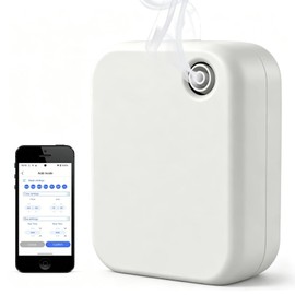 Lakimm Waterless Essential Oil Diffuser for Home Large Room and Commercial Use, Up to 2000 sq ft, App Control Cold Air Diffuser, DC-12V/1A Plug in Wall, Smart Scent Air Machine, A1000 (White)