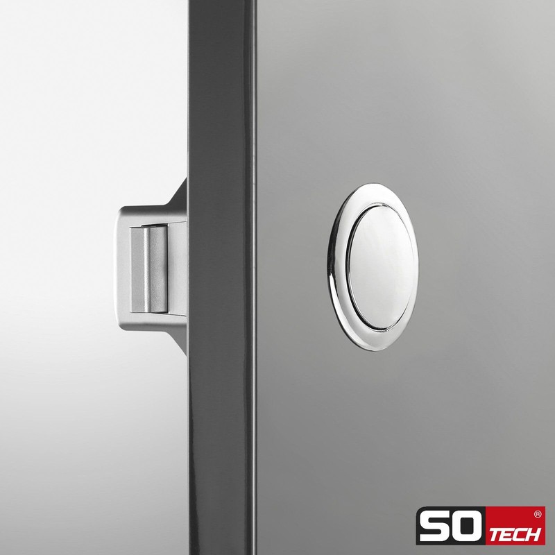 SOTECH Push-Lock Midi Push Button Diameter 23 mm Polished Chrome