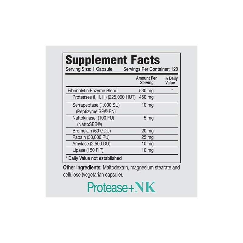 Natural Living Protease-NK Enzymes - 120 Capsules