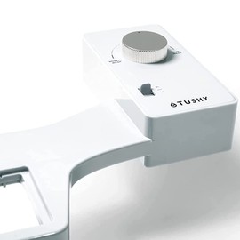 TUSHY Basic 2.0 Bidet Toilet Seat Attachment | A Non-Electric Self Cleaning Water Sprayer w/Adjustable Water Pressure Nozzle, Angle Control & Easy Home Installation (White/Silver)