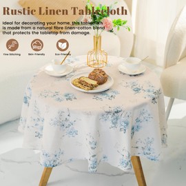 Rustic Pure Cotton Rectangular Tablecloth with Ruffled Edge Solid Color French Romantic Table Cloths for Dining Table Decor (55x102 Inch, Orange)