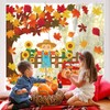FYSUIMU Fall Tree Cartoon Window Cling Stickers Maple Leaves Scarecrow