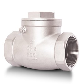 2" NPT Horizontal Check Valve, Stainless Steel Non Return Swing Check Valve, Level One Way Counterflow Valve to Prevent the Medium Backflow for Oil Water Gas Air（2", DN50）