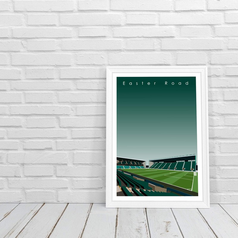 GroundDesigns HIBERNIAN FC Football Gift EASTER ROAD Stadium Art Unframed