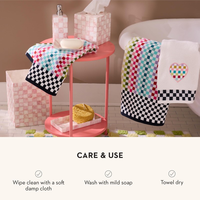 MACKENZIE-CHILDS Capiz Waste Bin, Decorative Bathroom and Bedroom Trash Can,