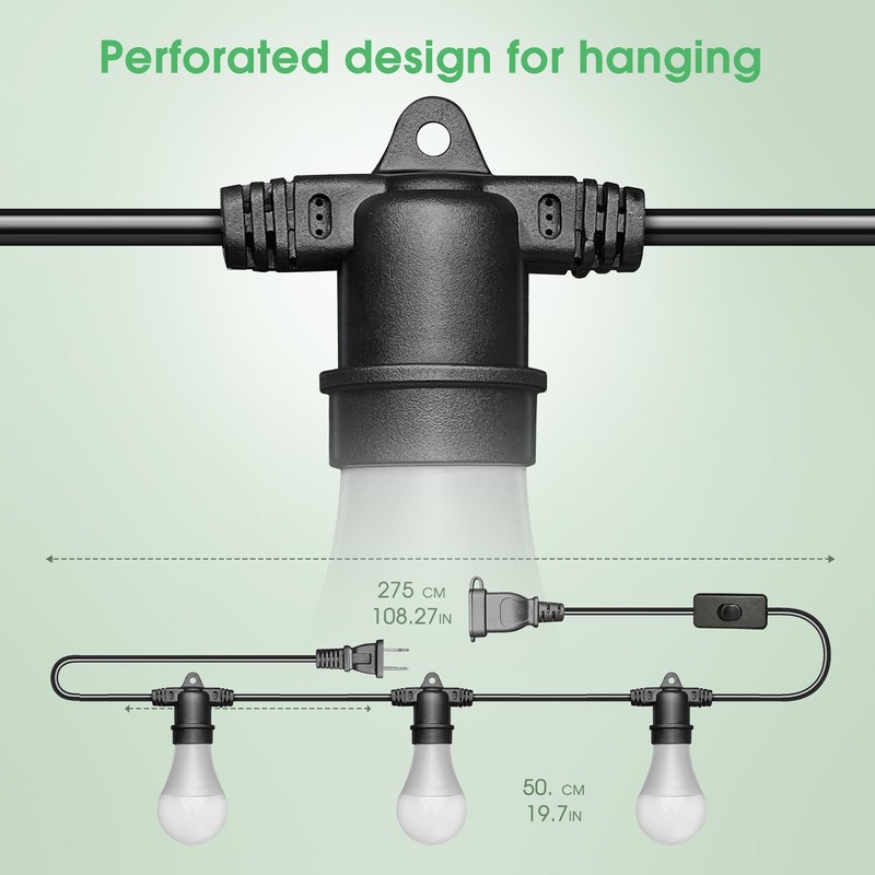 Hanging Grow Light 5000K, Briignite 3 Grow Light Bulbs with