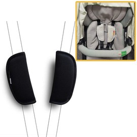 Car Seat Strap Baby Belt Covers Stroller/Pram Shoulder Pads Soft Black 2pcs