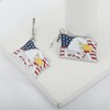 Bald Eagle with American Flag USA Patriotic Earrings for July