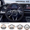 Universal Black Steering Wheel Cover, 14.5-15 Inch Black Universal Microfiber