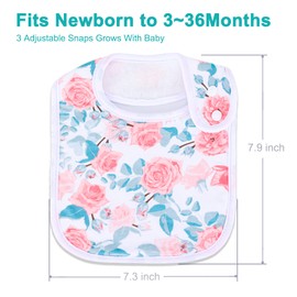 Benoxine Baby Bibs Super Soft and Absorbent Organic Cotton Baby Bandana Drool Bibs Set for Girls Teething Drooling 3-36 Months 7 Pcs