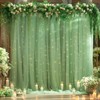 20x10 Green Tulle Backdrop Curtains for Parties, Sheer Backdrop Curtain