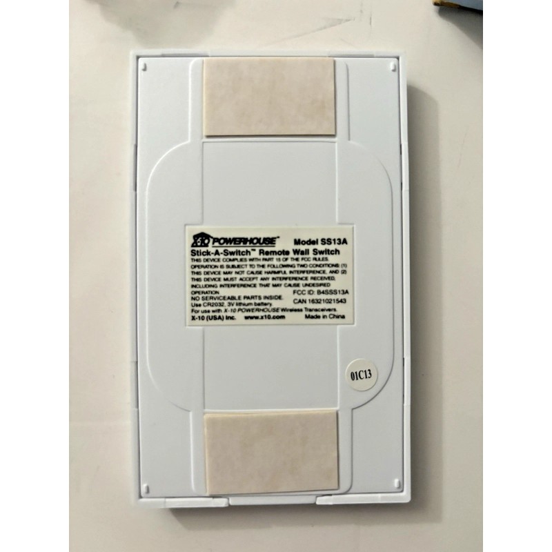 Universal X10 SS13A Stick-A-Switch Remote Wall Switch # Unit Dim
