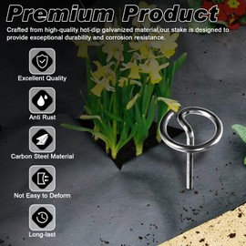 FEED GARDEN 120 Pack Landscape Staples 8 Gauge 6 Inch Galvanized Garden Stakes SOD Pins Yard Lawn Spikes for Plant Cover, Tent, Weed Barrier Fabric, Turf, Inflatable and Outdoor Decoration