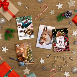 Skorpion PremiumLine Christmas Cards Set of 16 Including Envelope Photo Motifs Christmas Greeting Card without Text Xmas Folding Card Winter Photo Cards Folding Cards