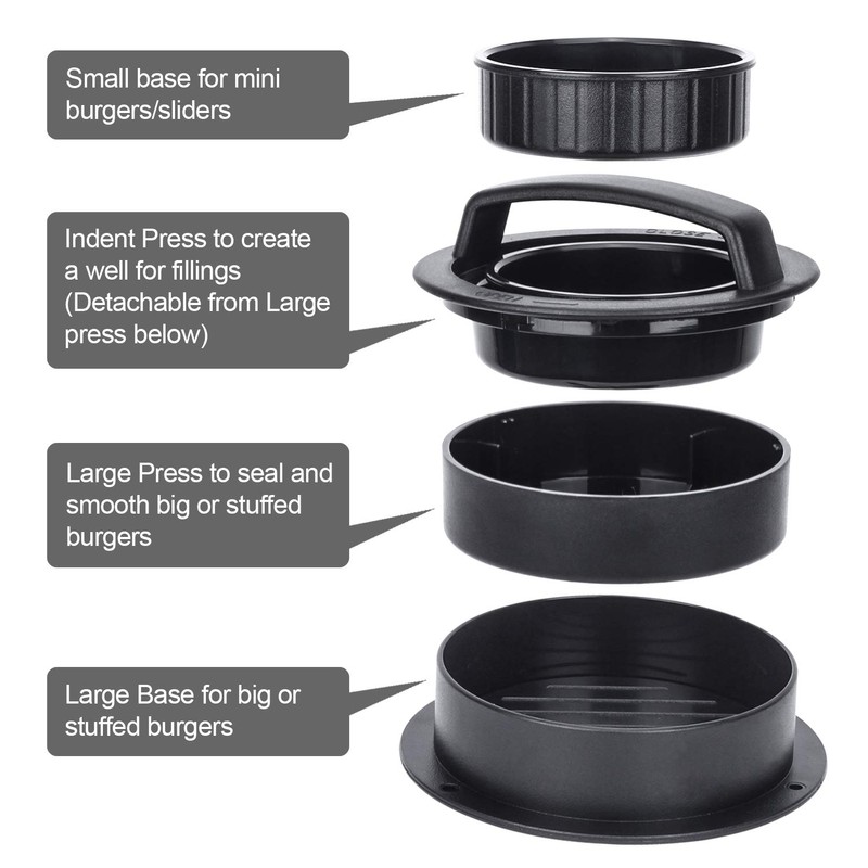 Burger Press, Hamburger Press Patty Maker With 100Pcs Hamburger Patty
