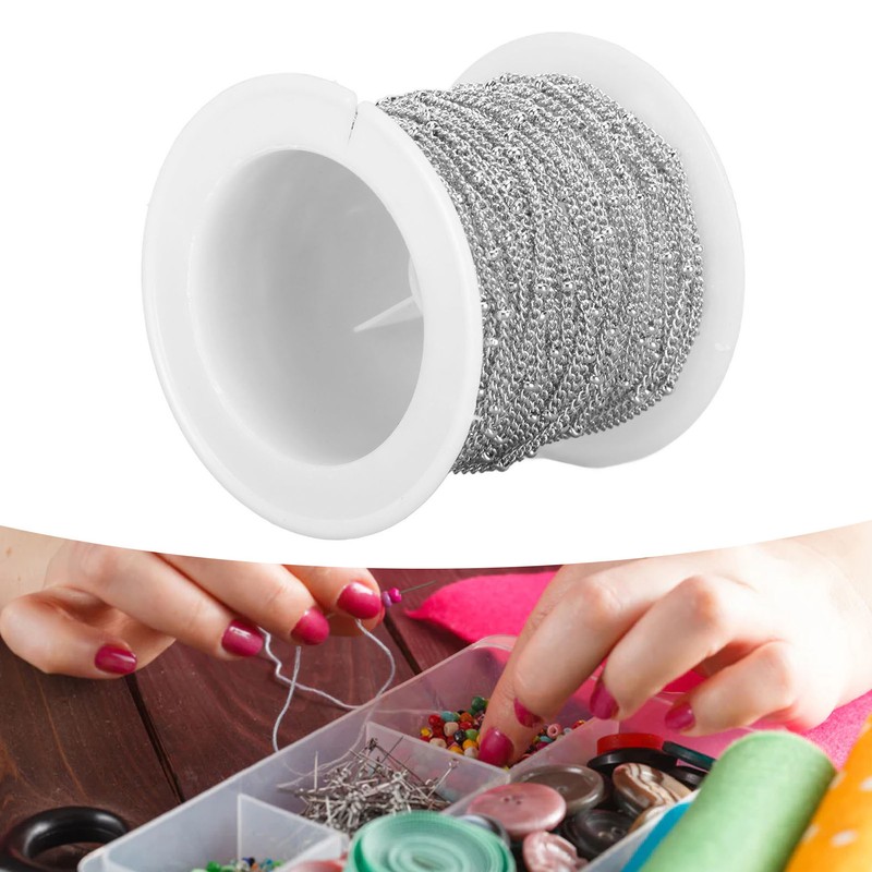 19.6 Feet Bead Chain Stainless Steel Jewelry Making DIY Link