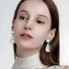 YUJIE Gold Earrings for Women Geometric Chunky Dangle Earring Silvery
