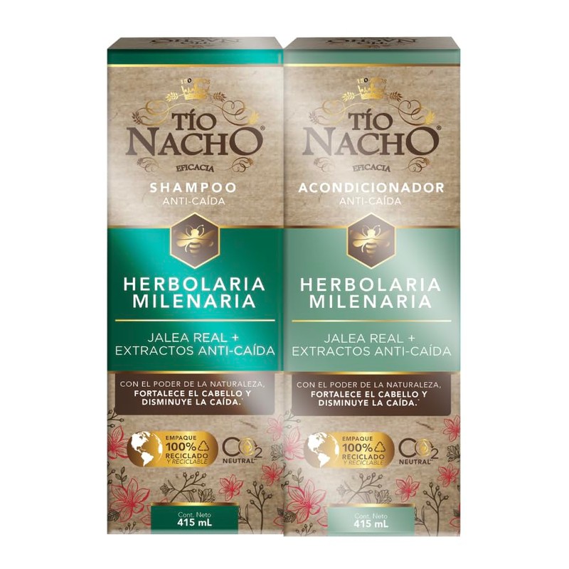 Tío Nacho Anti-Caída Dúo Pack Shampoo + Acondicionador. Contiene 2