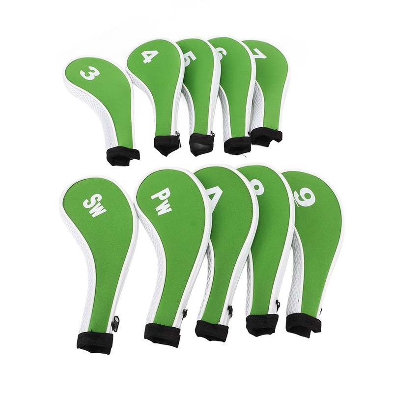 10 Pcs Golf Iron Head Cover Set with Zipper Golf