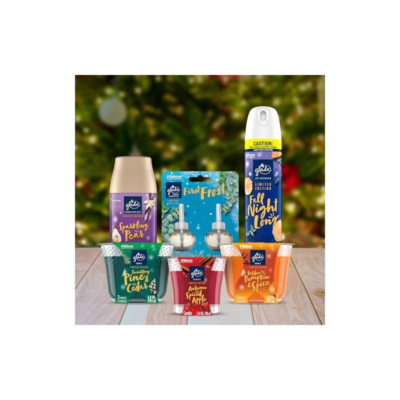 Glade Candle Jar, Air Freshener, Fall Night Long, 3.4 oz
