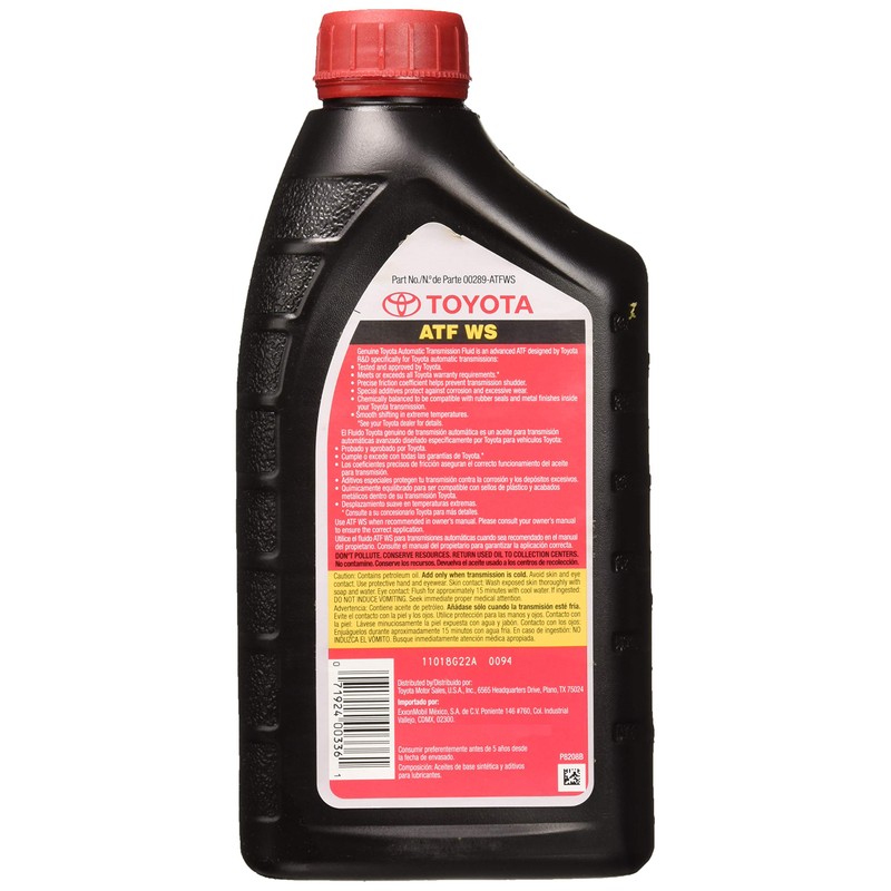 Toyota 00289-ATFWS Automatic Transmission Fluid, 192 Ounces, 6 Pack
