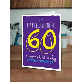 Brainbox Candy - 60th Age Funny Humorous Cheeky Happy Birthday Card - 'Sixtieth Birthday' - Perfect for Him Her Friend Sibling Mum Dad Uncle Aunt Brother Sister Grandparent