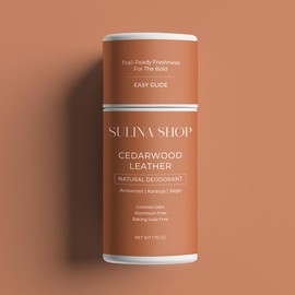 Sulina Shop Natural Deodorant - Best Quality for Everyday Use - Scent: Cedarwood Leather Natural Deodorant