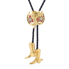 Btilasif Bolo Tie,Western Horse Saddle Cowboy Tie Western Necklace Leather Necktie Bolo Tie for Men Women Costume Accessories red