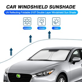 KUST - Parasol para parabrisas de ajuste personalizado para Mazda 3 2014 2015 2016 2017 2018 Mazda3 Accesorios Hatchback/Sedán parasol plegable bloquea los rayos UV y mantiene tu coche fresco