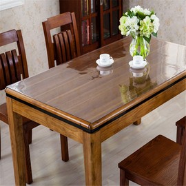 OstepDecor Custom 2mm Thick Clear Table Cover, 80 x 40 Inch, Table Protector for Dining Room Table, Clear Table Cloth Cover Protector, Clear Table Pad, Plastic Table Cloth for Kitchen Wooden Table