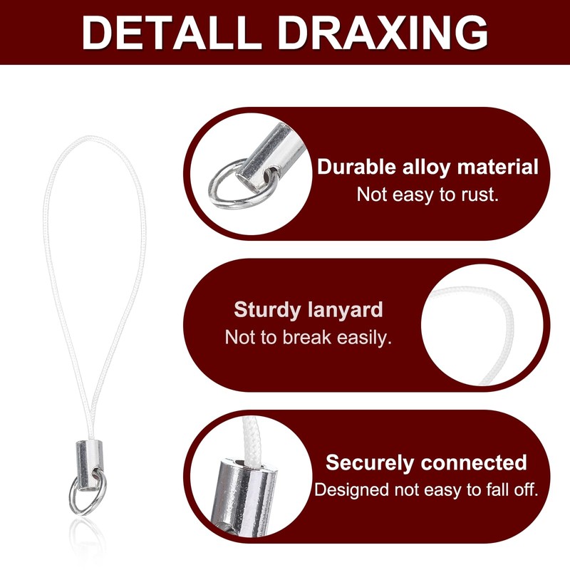 Sourcing Map 100Pcs White Lanyard with Lobster Clasp for Cellphone