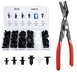 Car Mounting Clips, Door Trim Clips, Expansion Rivets Body Clips, Plastic Rivets Mounting Kit Clips for Car, with Plastic Riveter Trim Clip Pliers, Door Panel Release Pliers