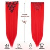 Dcbaboo 24 inches Clip in Hair Extension Long Straight Red