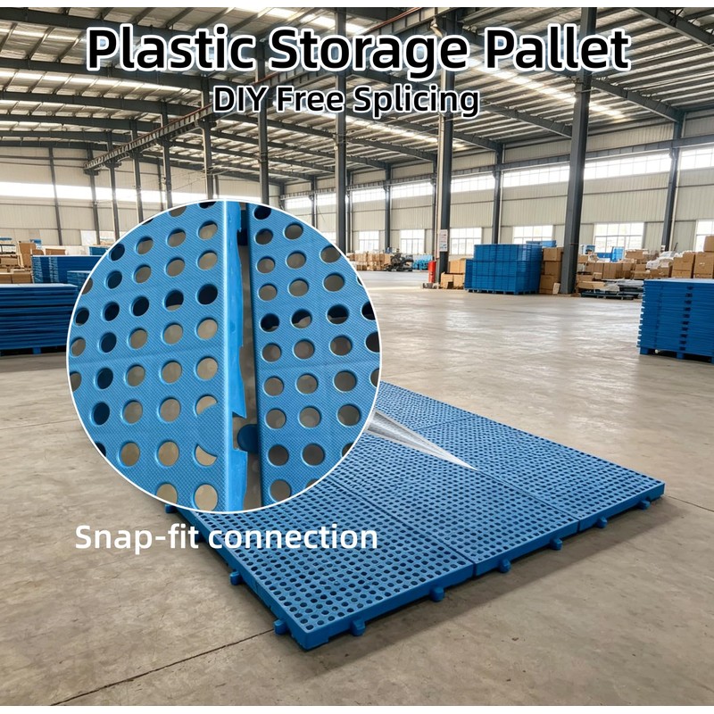 6 Pcs Plastic Pallet, Lightweight Nestable Pallet 23.6x11.8x1.18 Inch, Waterproof