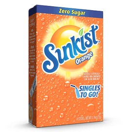 Sunkist Soda Orange Singles To Go Drink Mix, 0.74 OZ, 6 CT (Pack of 4)