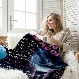 Yutrrpe Daughter Gift from Dad Birthday Gifts from Lion Father Blanket to My Daughter Romantic Christmas Birthday Gifts Love Letter for Her Flannel Blanket for Bed Sofa 80 x 60 inch