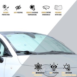 Windshield Sunshade Compatible with Fiat 500 2010-2024, Windshield Sunshade Foldable Reflective Sunshade for UV and Sun Auto Interior Accessories (Car Window Glass Six Piece)