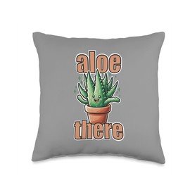 Aloe There Aloe Vera Plant Pun Throw Pillow