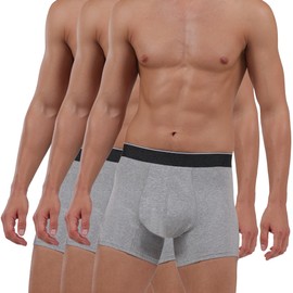 KARSWATT Washable Absorbency Urinary Incontinence Underwear for Men 6.5" Inseam Leak Free Boxer Briefs for Bladder Leakage 3 Pack (2X-Large, Gray)