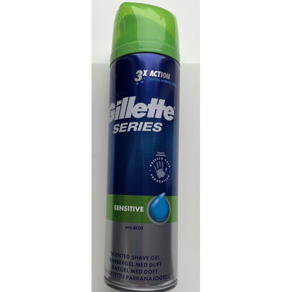 Gillette Series 3x Action Sensitive Skin Shave Gel with Aloe