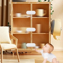 Lumbor37 Cerraduras de Seguridad para Niños, Seguros para Bebes Ajustables, Cierres de Seguridad para Niños para Armarios y Cajones, Adecuadas para Armarios, Roperos, Frigoríficos, etc (6PCS)