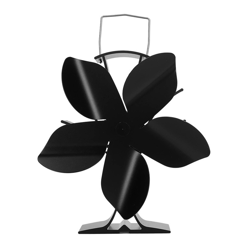 Stove Fan Heat Powered Low Noise Aluminium Alloy 5 Blade