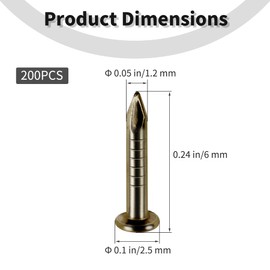 FOCMKEAS 200 Pcs Tiny Hardware Nails 1/4" Copper Plated Wood Nails Finishing Nail Small Nail for Picture Hanging Wall-Mounted Decorations DIY Projects Handicrafts Home Decor (Bronze)