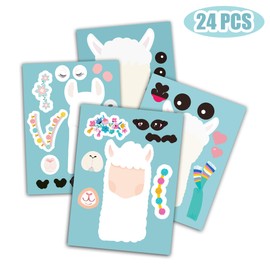 Happy Storm Llama Sticker 24PCS Make A Llama Sticker Llama Party Games for Kids Llama Party Supplies Llama Themed Birthday Party Favor