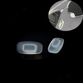 Glass Nose Pads Pushin 11mm Eyeglass Nose Pads Rectangle Shape Soft Silicone Square Push in Slide in Nose Piece Replacement Eye Glasses Nose Pads(2Pairs)