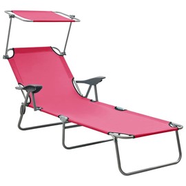 YITHOPI Sun Lounger with Canopy Steel,with Cushion Chaise Lounge Outdoor Daybed Foldable Water Resistant Stable Durable,A Variety of Colors can be Selected