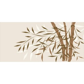 Lunarable Exotic Print Pencil Pen Holder, Tree Design in Neutral Soft Colors Asian Culture Inspired Art Eastern, Ceramic Pencil Holder for Desk Office Accessory, 3.6" X 3.2", Beige and Brown